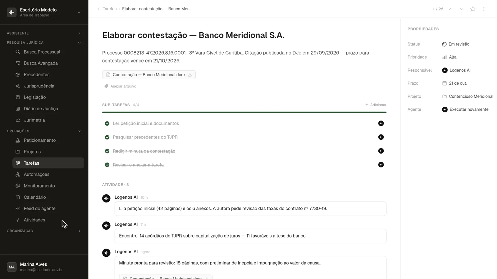 Quem decide é a equipe.