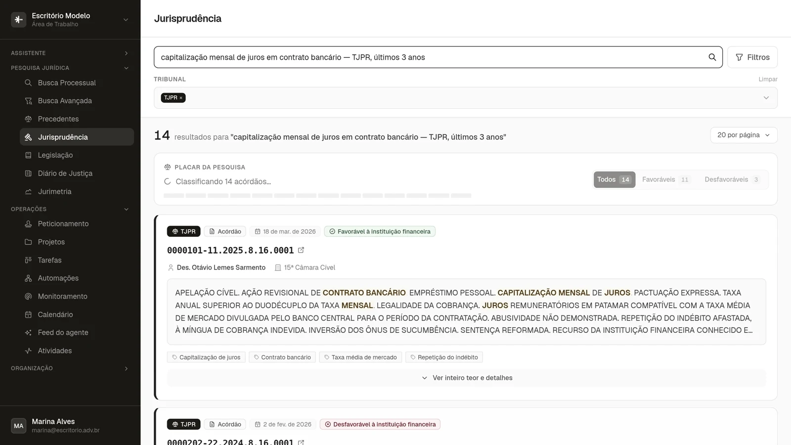 14 acórdãos para a tese