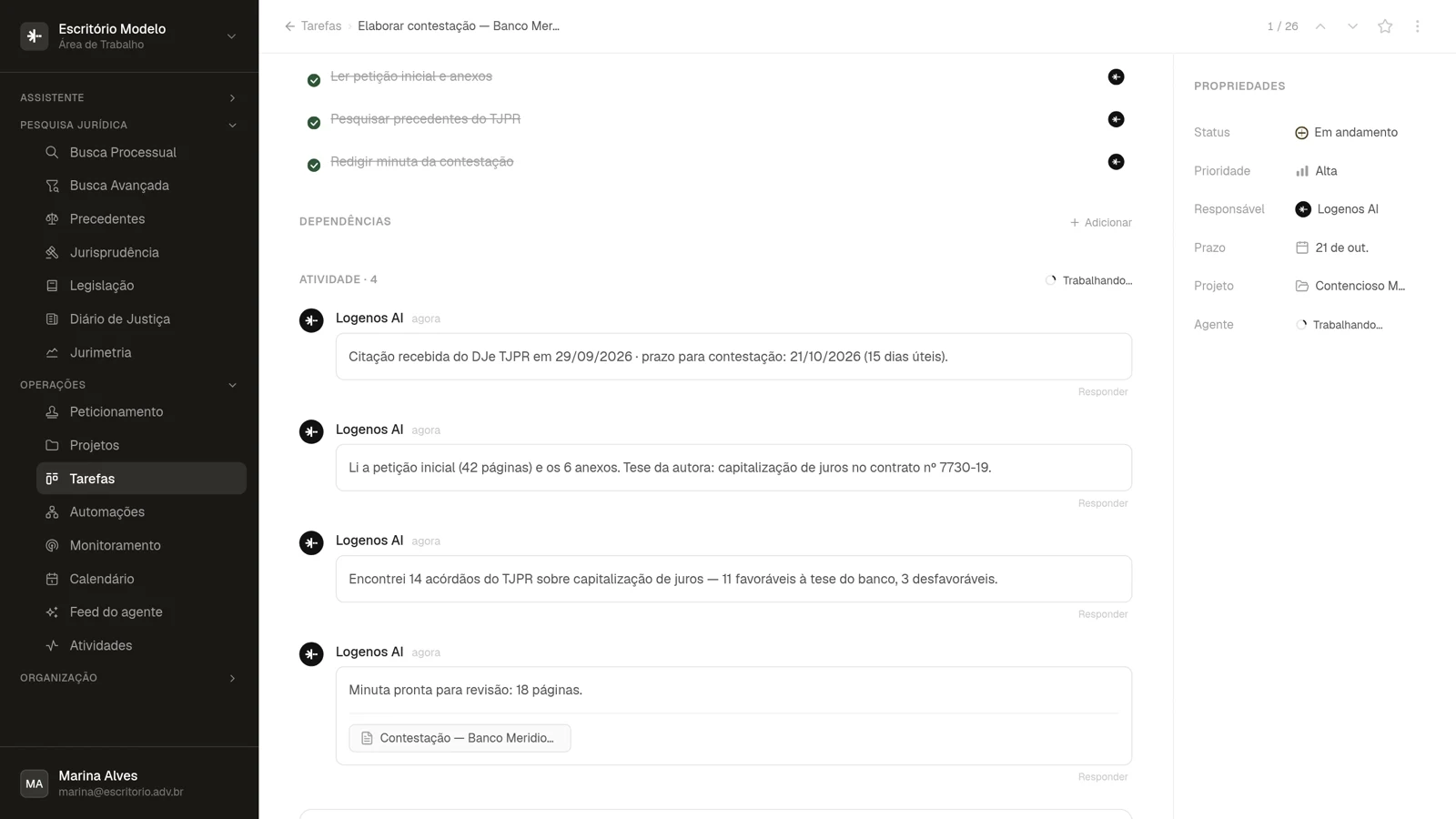 Tarefa: Minuta · 18 páginas